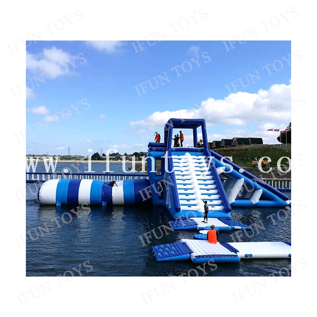 Water Park Equipment Exciting Inflatable Water Jumping Tower with Blob for Kids And Adults
