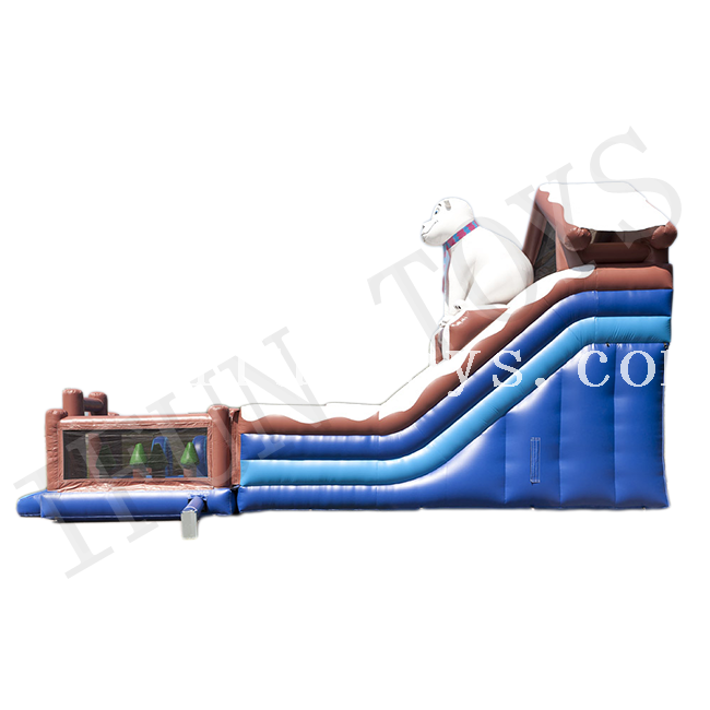 Inflatable Polar Bear Bouncy Slide / Fun City Inflatable Playground Amusement Park for Kids