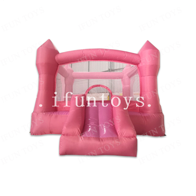 Nylon Fabric White Inflatable Bouncer Combo / Home Use Inflatable Jumper House Bouncy Castle with Small Slide for Toddler