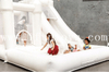 Kids Fun All White Bounce House with Slide and Ball Pit Commercial Grade Inflatable Play Castle for Party Wedding Event