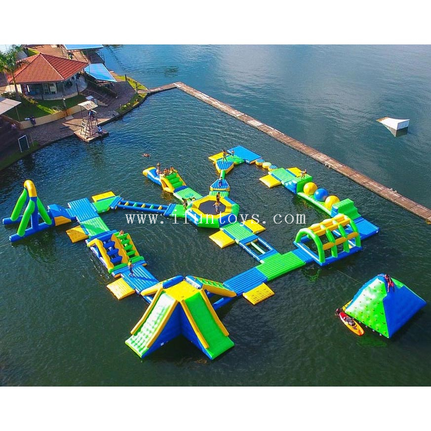 0.9mm pvc tarpaulin Lake inflatable aquapark water floating park obstacle courses games for adults