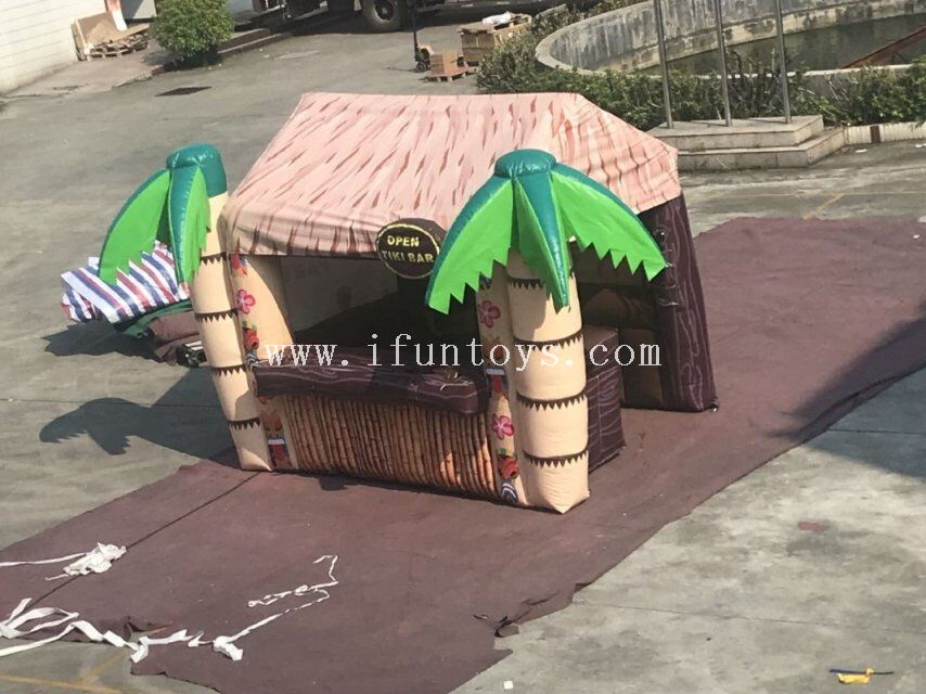Outdoor inflatable Tiki hut bar/inflatable beach bar tent /inflatable serving bar for rental&sale
