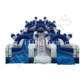 Double Lanes Inflatable Castle Slide / Outdoor Inflatable Dry Slide for Amusement Park 