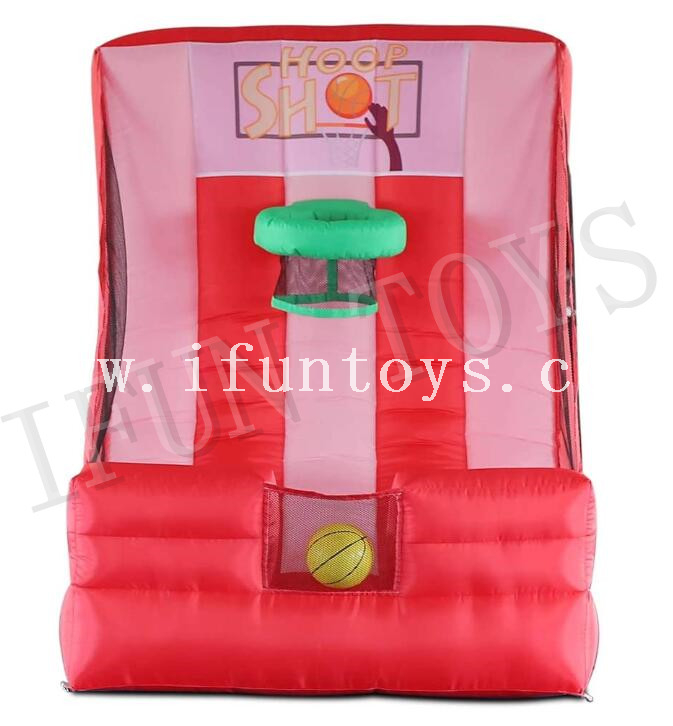 4 in 1 Inflatable Carnival Game Inflatable Ring Toss / Inflatable Basketball Hoop Shooting Game with Air Blower