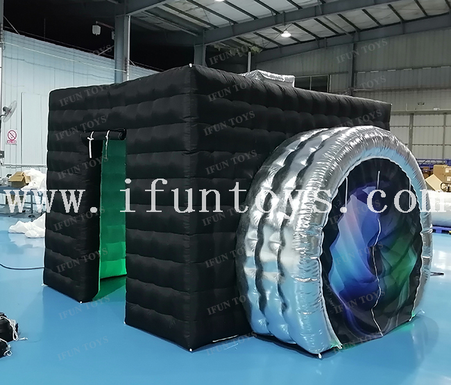 Camera Shape Inflatable Photo Booth with LED Light / 360 Photo Booth Enclosure Inflatable Tent for Advertising Wedding