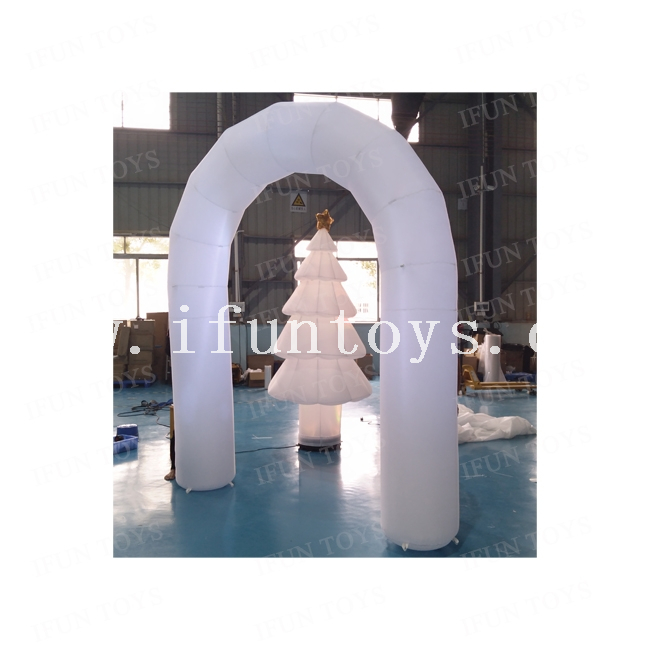 Beautiful Inflatable Balloon Arch Inflatables Colorful Arches with LED Strip and Blower For Christmas Decoration