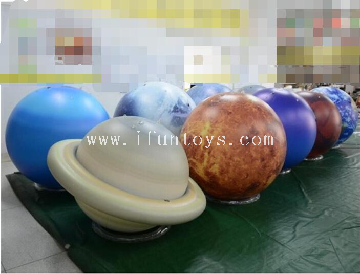 LED Lighting Inflatable Nine Planets Model / Hanging Inflatable Planet Ball for School Exhibition