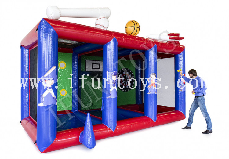 3 in 1 Inflatable Sport Game Center Baseball / Basketball and Darts for Kids and Adults
