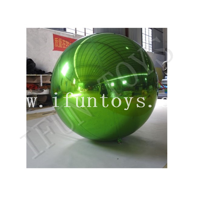 PVC Inflatable Metallic Spheres / Colorful Inflatable Mirror Balloon / Inflatable Hanging Reflective Ball For Party Decoration