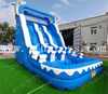 Double Lanes Inflatable Dolphin Water Slide / Blue Waterslide with Pool for Sales