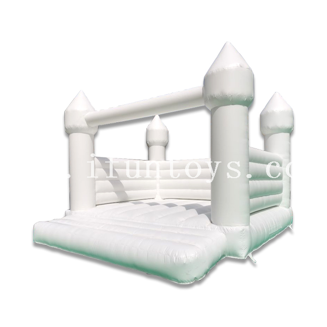 White Inflatable Jumper Wedding Bouncy Castle / Wedding Moonwalk with Air Blower