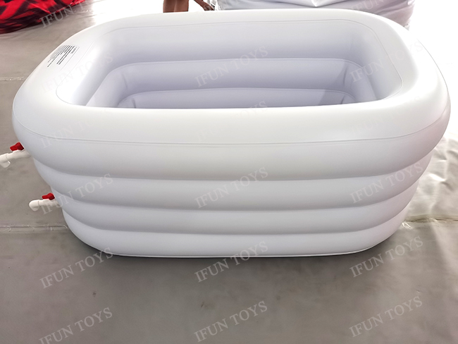 Outdoor And Indoor Portable Inflatable Solo Ice Bath Tub White Recovery Ice Bath Tub/ Rectangular Pool Bathing Tub for Athlete