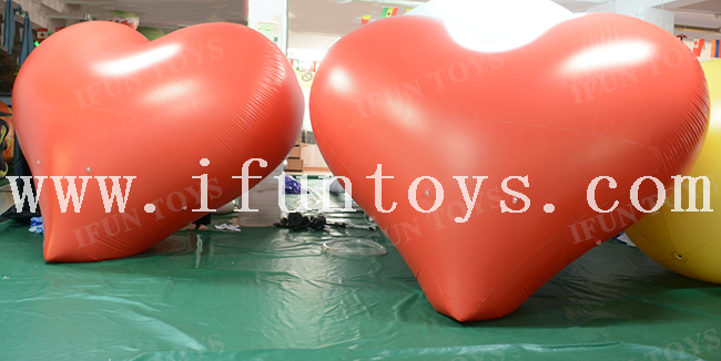 Giant PVC Inflatable Red Heart Balloon Valentine's Day 's Decoration for Hanging Or Ground Use 