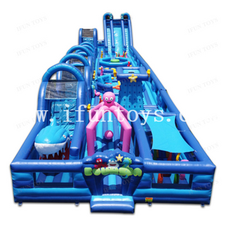 Sea Ocean Theme Soft Playground Equipment Inflatable Jumping trampoline / Inflatable Theme Park Games