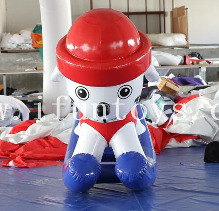 New design inflatable rocking fire dog model/Inflatable Seesaw fire dog Ride/ Animal Riding Toys for kids