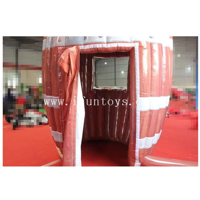 Portable Inflatable Barrel Stand /Air Constant Inflatable Standing Kiosk /inflatable Selling Booth for Promotion