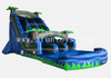 New design Tropical jungle 2 lane inflatable roaring river water slide with pool/inflatable wet slide for kids