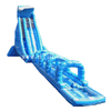 Giant duel lanes blue crush inflatable water slides splash slip N slide with pool for sale