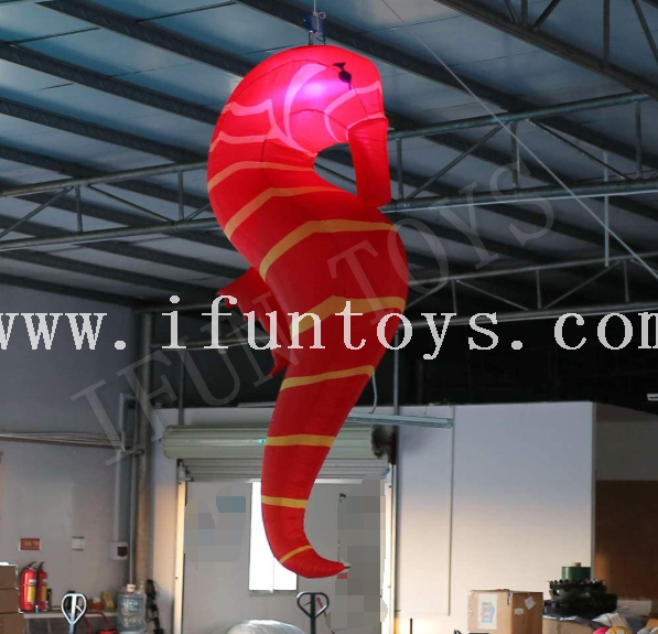 LED Inflatable Seahorse Decorations with Remote Controller and Inner Air Blower for Party