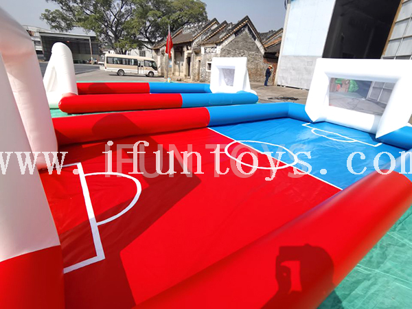 Portable Inflatable Soapy Football Pitch / Soap Sport Arena Water Soccer Football Field for Sale