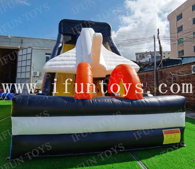 Outdoor Giant Inflatable Dry Slide Airplane Theme Double Lanes Slip Slide Bouncer Slide for Sales