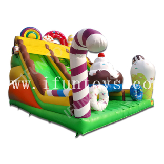 Sweet Candy Ice Cream Inflatable Slide / Trampoline Slide for Kids