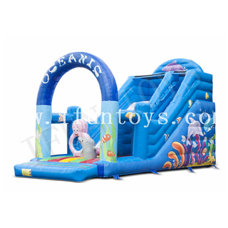Ocean Theme Inflatable Waterslide / Inflatable Wet Slide / Water Slides for Sale