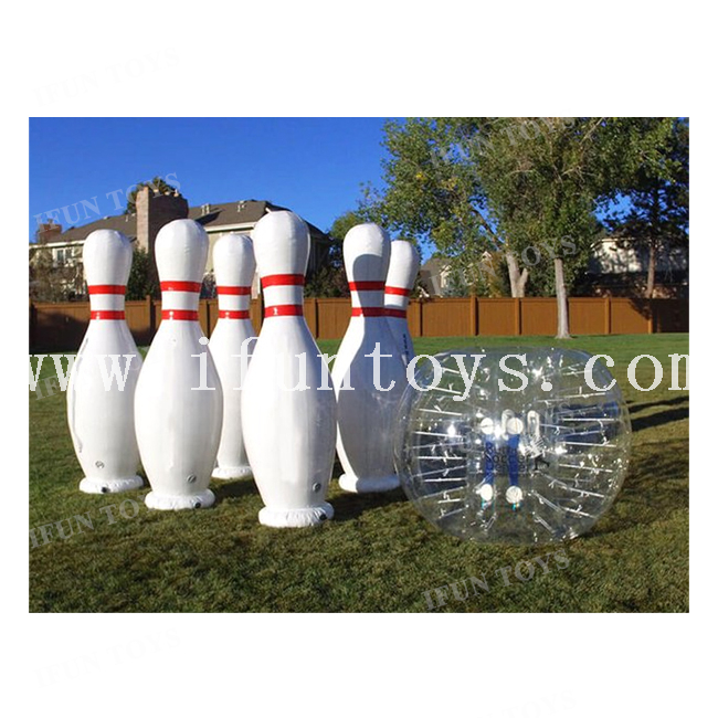 Human Bowling Inflatable Sport Game / Giant Bowling Pin Inflatable Bowling Ball Game for Kids and Adults