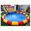 Outdoor Disney Theme Giant Inflatable Pool Park Mobile Land Water Park / Large Fun Park with Swimming Pool and Slide for Kids and Adults