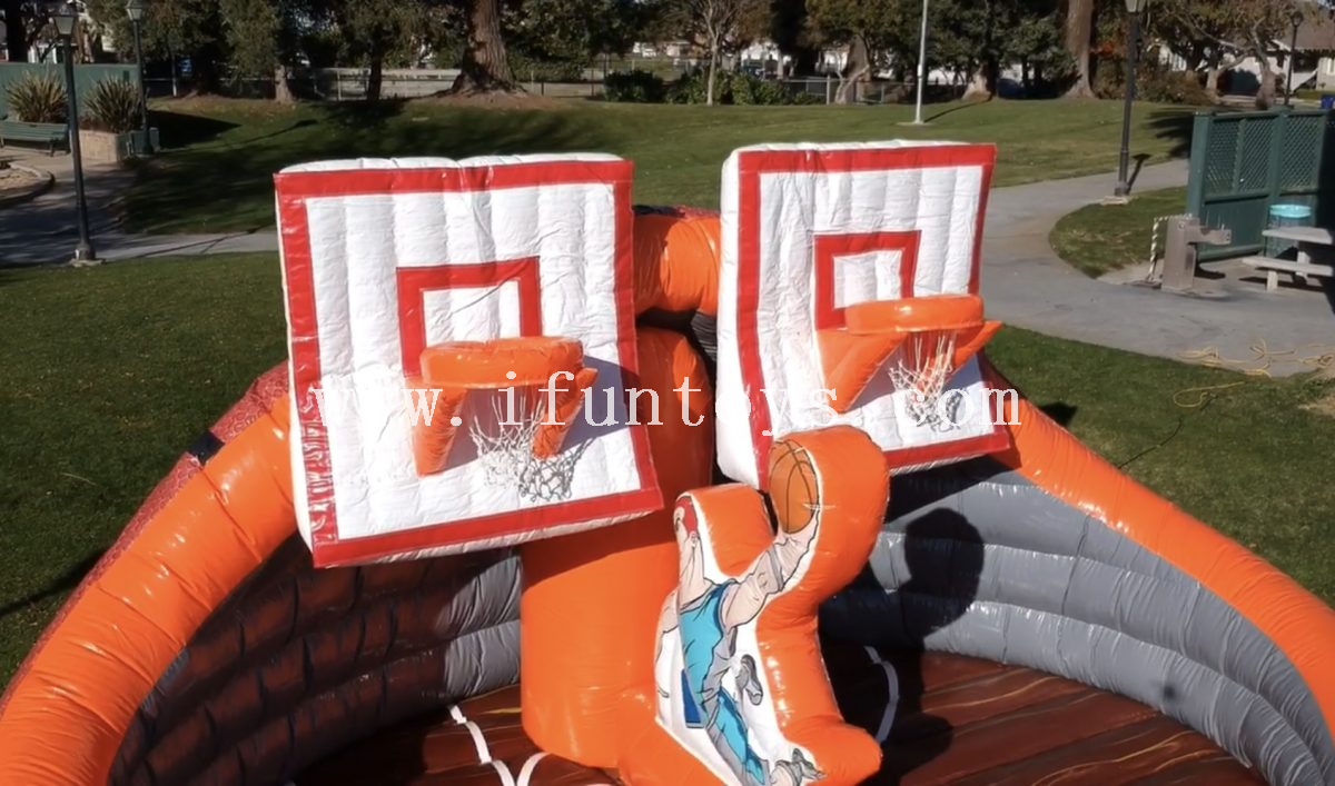 Outdoor Inflatable Basketball Slam Dunk Challenge Game/ Inflatable Dual Lane Slam Dunk Basketball Games for sport
