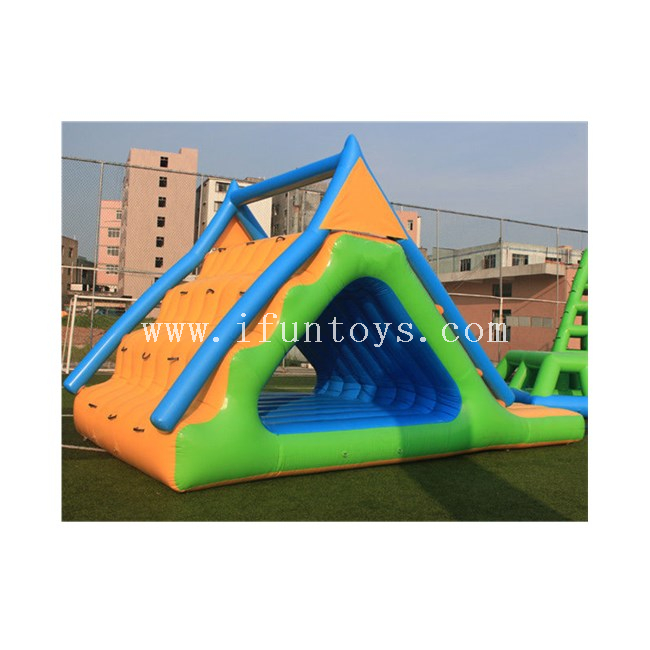Water Park Inflatable Floating Slide Climbing Combo/ Summit Express Inflatable Water Slide for sale