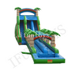 Tropical Theme Inflatable Palm Tree Water Slide with Pool / Wet Slide with Air Blower