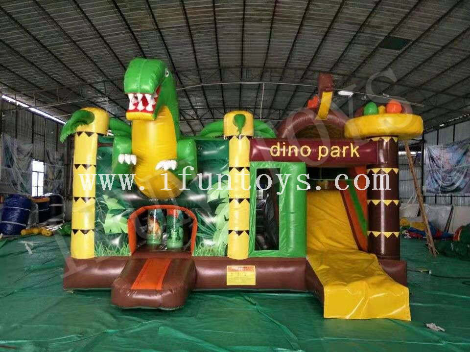 Dinosaur Park Inflatable Jumping Bouncy Castle / Kids Play Park / Inflatable Fun City for Sale