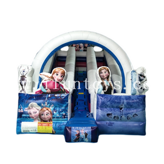 Commercial inflatable frozen bouncy castle with slide/ frozen jumping castle /inflatable dry slide for kids