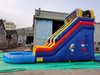 Smurfs Inflatable Water Slide With Pool / Backyard Inflatable Small Pool Water Slide for Kids