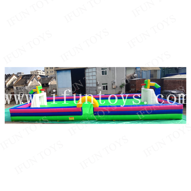 Outdoor Inflatable Soap Football Field / Football Soapy Playground Stadium Soccer Field for Team Building