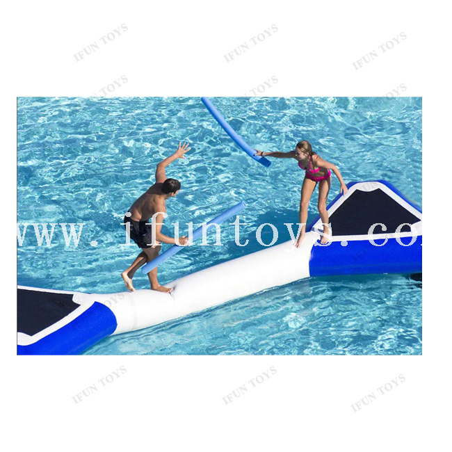 Water Toys Single-Log Bridge Water Trampoline Games Inflatable Balance Beam for Challenging