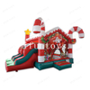 Christmas Theme Inflatable Jumping Bouncer House with Double Lanes Water Slide for Holiday Event