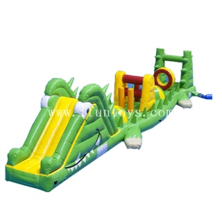 Inflatable Crocodile Aqua Run Obstacle/ Inflatable Floating Water Obstacle Course /Inflatale Pool Obstacle for Kids