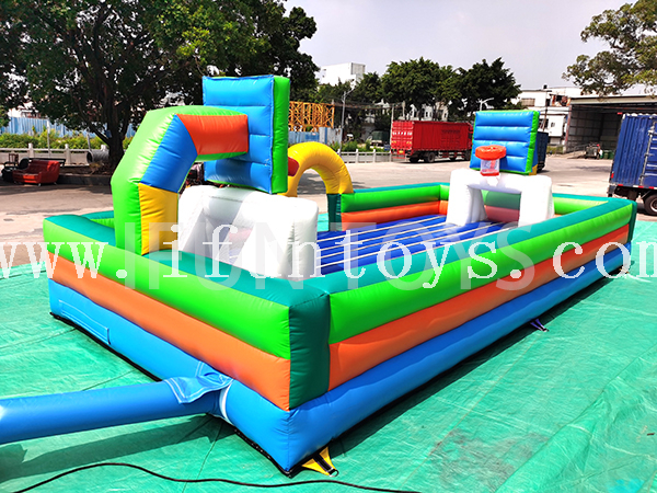 Multi-functional Inflatable Sport Game Soapy Football Pitch / Basketball Court
