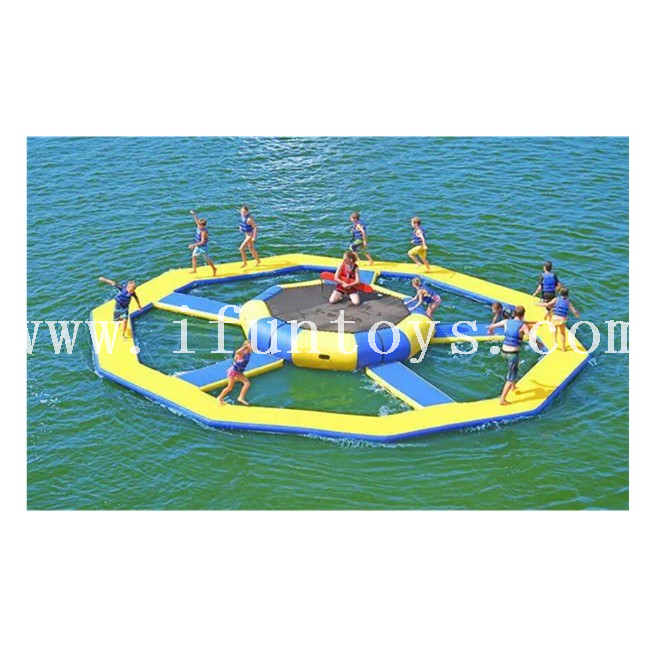 Inflatable Water Play Park / Inflatable Running Spin Wheel Sports Equipment