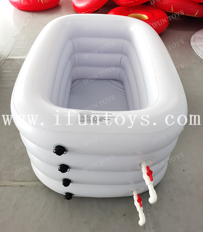 Outdoor And Indoor Portable Inflatable Solo Ice Bath Tub White Recovery Ice Bath Tub/ Rectangular Pool Bathing Tub for Athlete