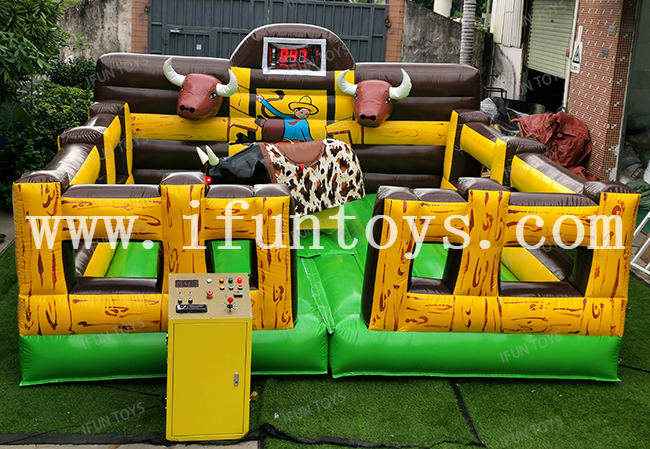 Commercial Rental Sport Game Challenge Mechanical Bull Riding Machine Inflatable Crazy Rodeo Bull Ride
