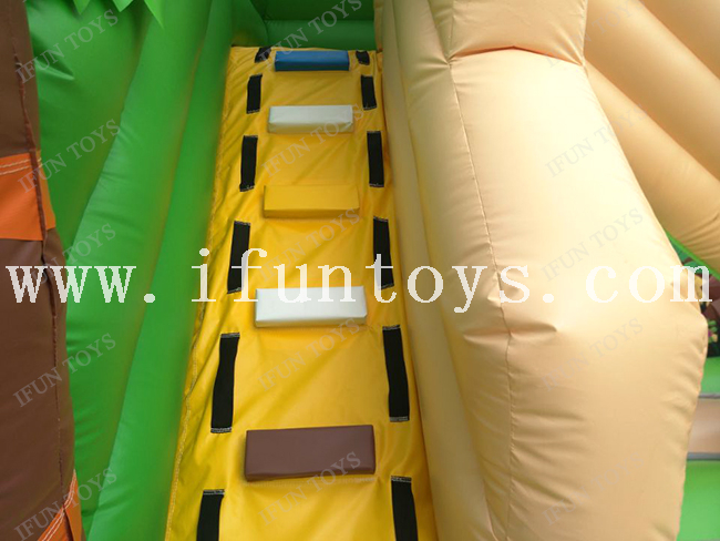 Outdoor Jungle Theme Inflatable Bouncer Trampoline Soft Play Center Inflatable Theme Park with Slide Climbing Wall And Obstacle for Childrens