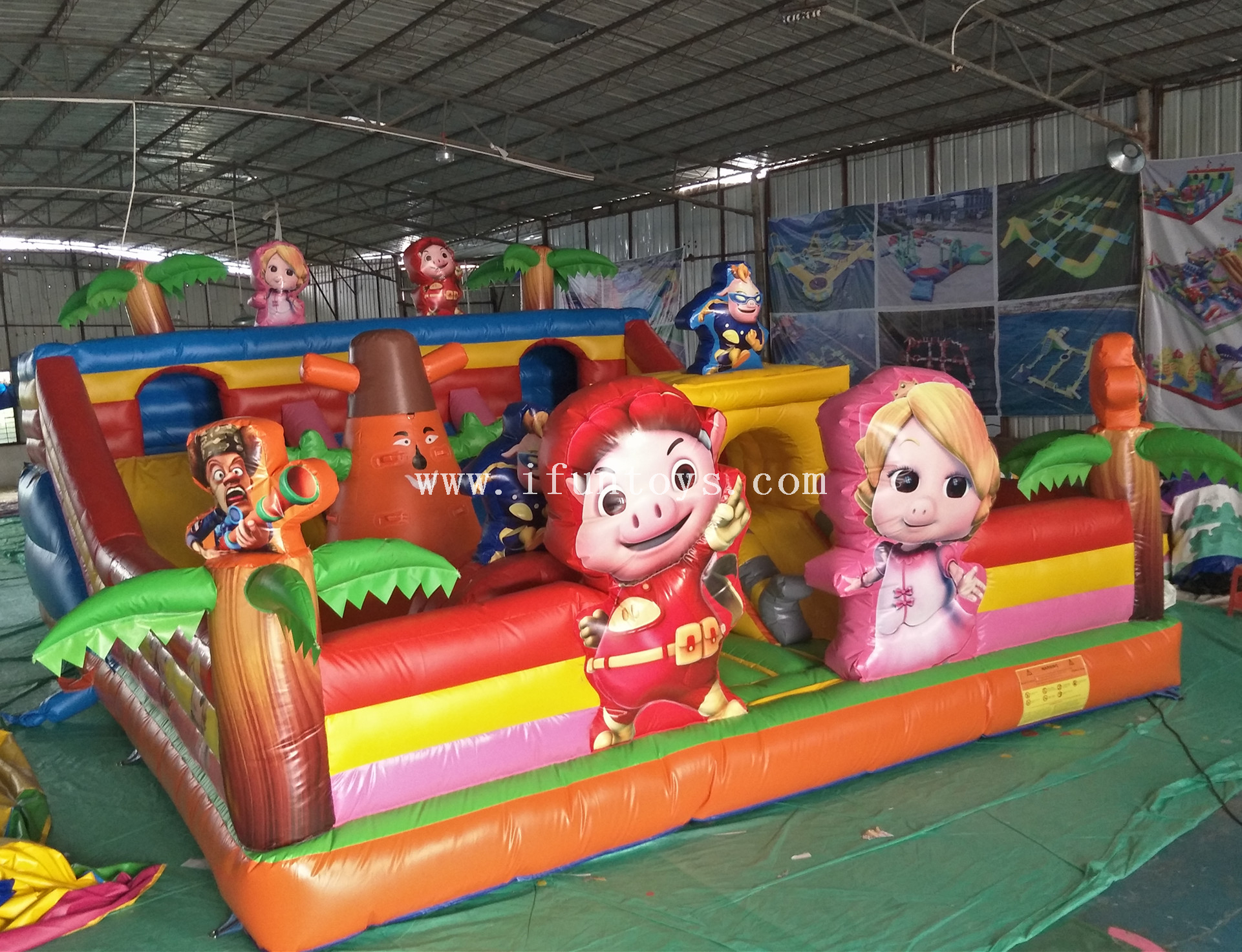 Funny Inflatable Cartoon Fun City /inflatable playground/inflatable bouncy castle for kids Amusement Park
