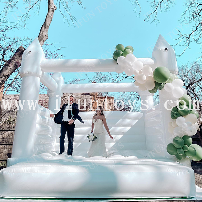 White Wedding Inflatable Bounce Castle / Moon Bounce House / Inflatable Jumping Castle for Kids And Adults