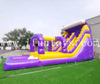 Purple Color Waterslide Inflatable Double Lanes Water Slide with Swimming Pool for Hot Summer