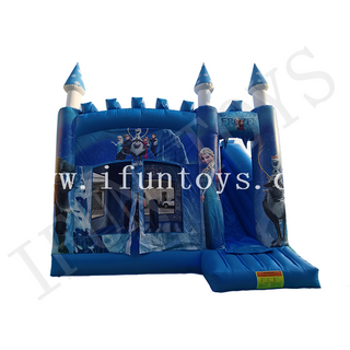 Outdoor Inflatable Frozen Bouncer Combo / Jumping Castle with Slide for Kids