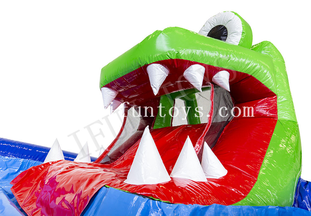 Inflatable Crocodile Mini Park / Ground Water Park / Inflatable Waterslide with Swimming Pool for Kids