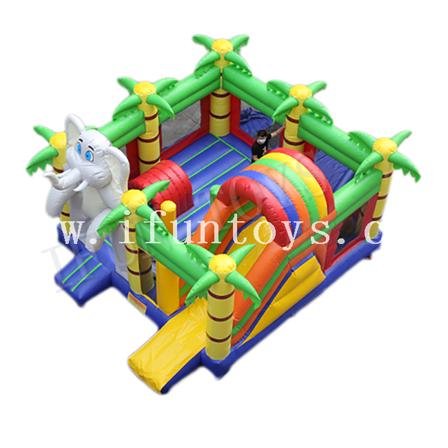 Inflatable Elephant Bouncer Castle / Kids Jumping Playground / Inflatable Fun City for Sale